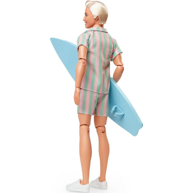 Barbie The Movie Ken Doll Wearing Pastel Striped Beach Matching Set