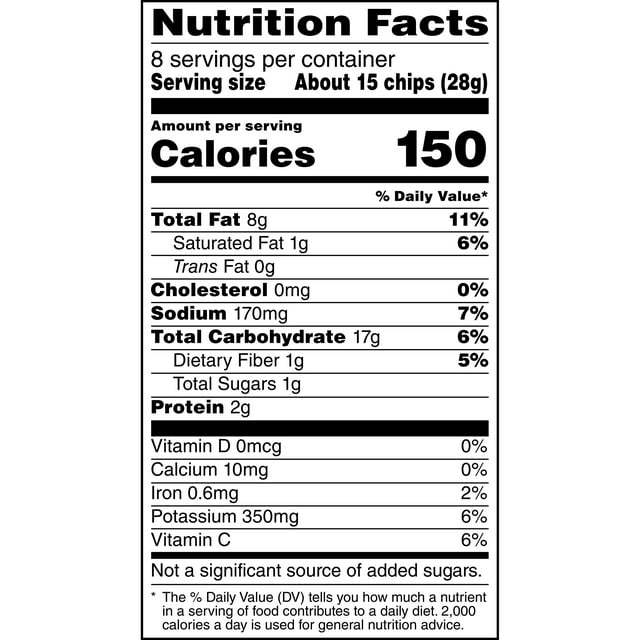 Lay's Kettle Cooked Sea Salt and Vinegar Potato Snack Chips, 8 oz Bag