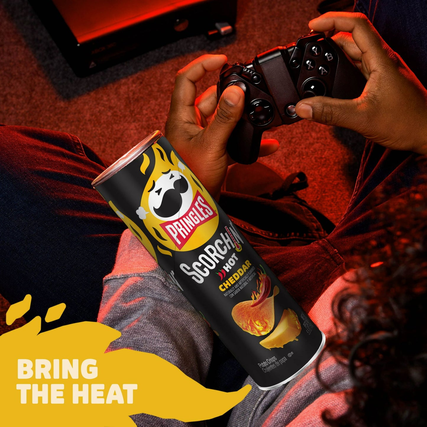 Pringles Scorchin' Cheddar Potato Crisps Chips, 5.5 oz
