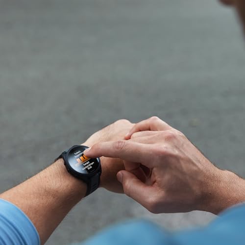 PlayBetter Garmin Forerunner 165 (Black/Slate Gray) Running GPS Watch Gift Box Bundle - AMOLED Touchscreen, 11-Day Battery, Training and Recovery - Includes HD Screen Protectors, Wall Adapter and Case