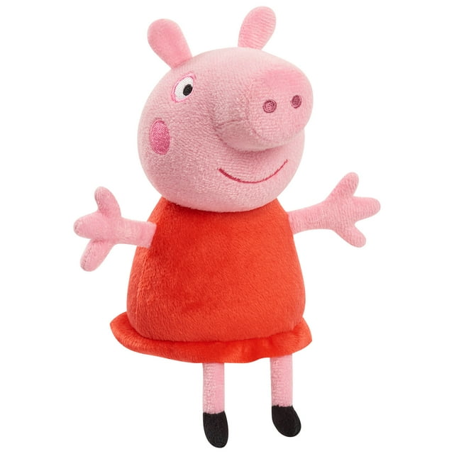 Peppa Pig 8-Inch Bean Plush Peppa Pig, Super Soft and Cuddly Small Plush Stuffed Animal, Kids Toys for Ages 2 up