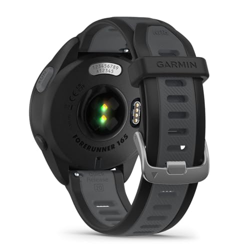 PlayBetter Garmin Forerunner 165 (Black/Slate Gray) Running GPS Watch Gift Box Bundle - AMOLED Touchscreen, 11-Day Battery, Training and Recovery - Includes HD Screen Protectors, Wall Adapter and Case