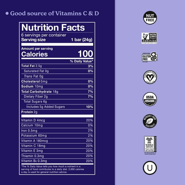 MadeGood Mixed Berry Granola Bars, 6 Healthy Snack Bars, 0.85 oz Each