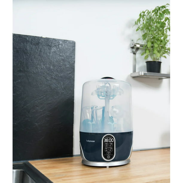 Babymoov Turbo Pure Sterilizer Dryer, Advanced Purified Sterilization, Fast and Clean Drying, Universal Bottle Storage and Easy Use, Black