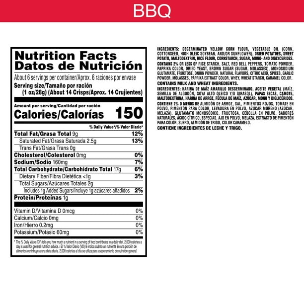 Pringles Harvest Blends Smoky BBQ Potato Crisps Chips, 5.5 oz