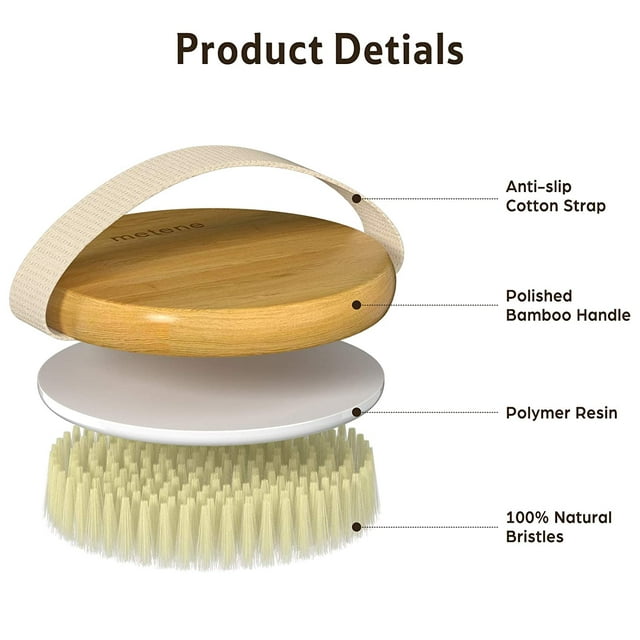Metene 2 Pack Dry Body Brush, Shower Brush Wet and Dry Brushing, Dry Brush for Cellulite