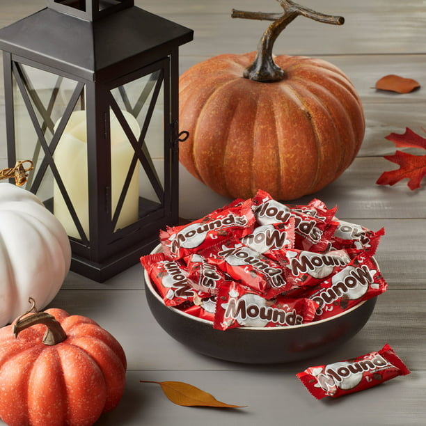 Mounds Dark Chocolate and Coconut Snack Size, Halloween Candy Bars Bag, 11.3 oz