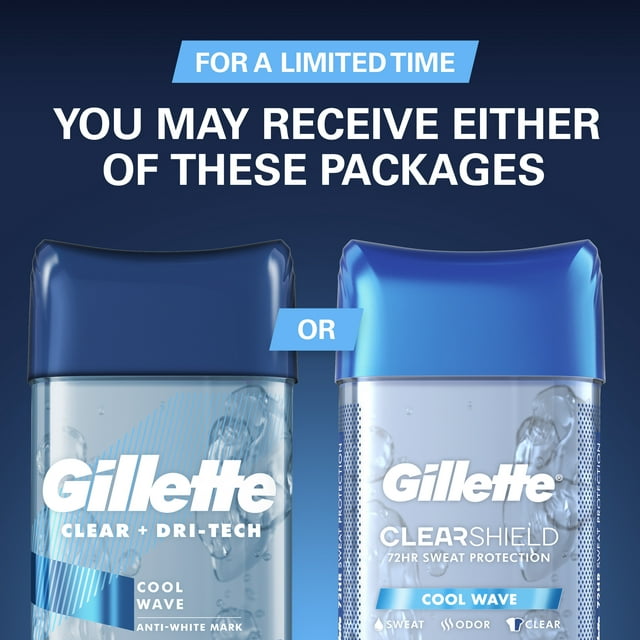 Gillette Antiperspirant Deodorant for Men, Clear Gel, Cool Wave, 0.5