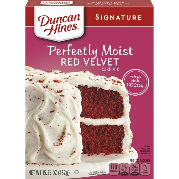 Duncan Hines Red Velvet Flavored Cake Mix, Baking Mix, 15.25 oz.