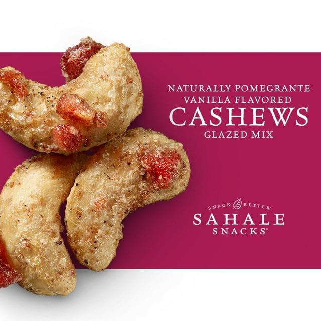 Sahale Snacks Naturally Pomegranate Vanilla Flavored Cashews Glazed Mix, Gluten-Free Snack, 4-Ounce Pouch