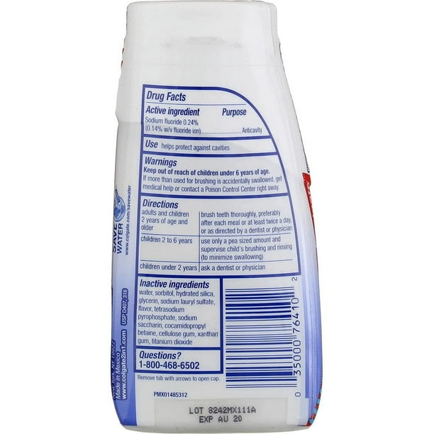 Colgate 2 in 1 Toothpaste and Whitening Mouthwash, Mint, 4.6 oz Squeeze Bottle