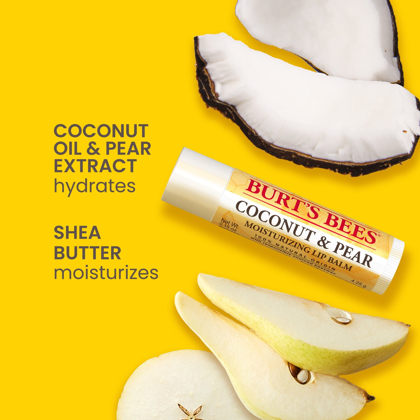 Burt's Bees 100% Natural Moisturizing Lip Balm, Tropical Variety Pack, 4 Tubes