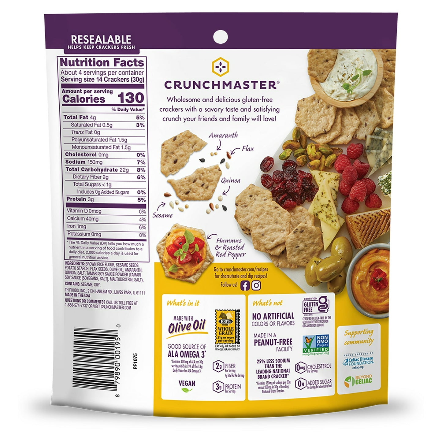Crunchmaster Multi-Seed Crackers - Original - 4 oz, Gluten Free
