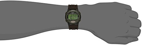 Timex Men's T48042 Expedition Full-Size Digital CAT Brown Nylon/Leather Strap Watch