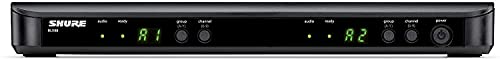 Shure BLX288/PG58 Wireless Microphone System for Two Performers with BLX88 Dual Channel Receiver and Two BLX2 Handheld Transmitters with PG58 Mic Capsules for Lead and Backup Vocals - H9 Band