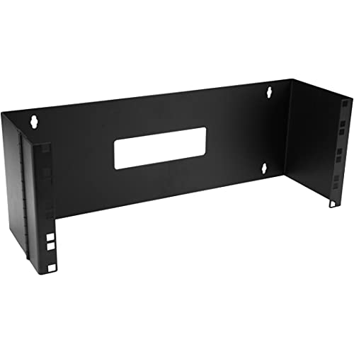 StarTech.com 4U Hinged Wall Mount Patch Panel Bracket - 6 inch Deep - 19' Patch Panel Swing Rack for Shallow Network Equipment- 33lbs (WALLMOUNTH4)