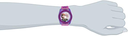 Disney's Frozen Kids' Digital Watch with Elsa and Anna on the Dial, Purple Casing, Comfortable Pink Strap, Easy to Buckle, Safe for Children - Model: FZN3598
