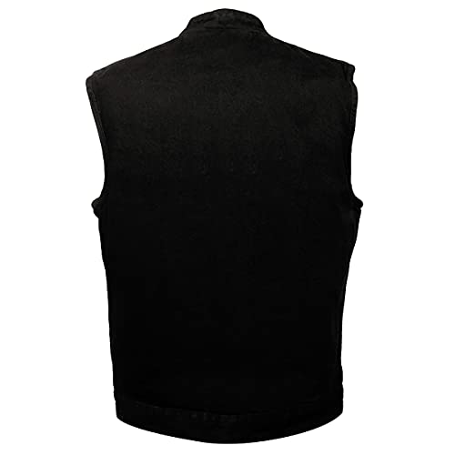 Milwaukee Leather DM2238 Men's Black Denim Snap Front Club Style Vest - XX-Large