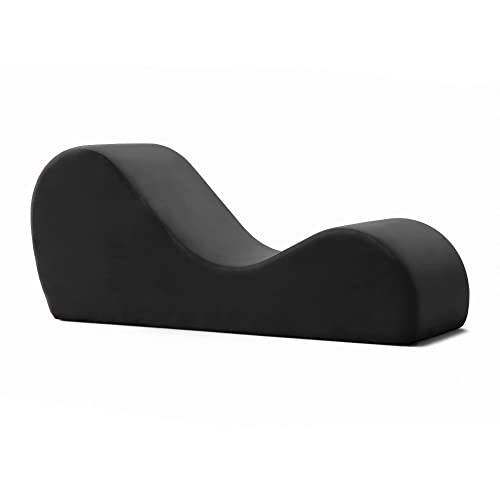 Avana Sleek Chaise Lounge for Yoga, Stretching, Relaxation-Made in The USA, 60D x 18W x 26H Inch, Black