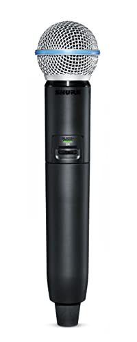 Shure GLX-D+ Dual Band Digital Wireless Handheld Transmitter with BETA 58A Vocal Mic Capsule, 12 hr Battery, for use with GLXD+ Wireless Microphone Systems - Receiver Sold Separately (GLXD2+/B58-Z3)
