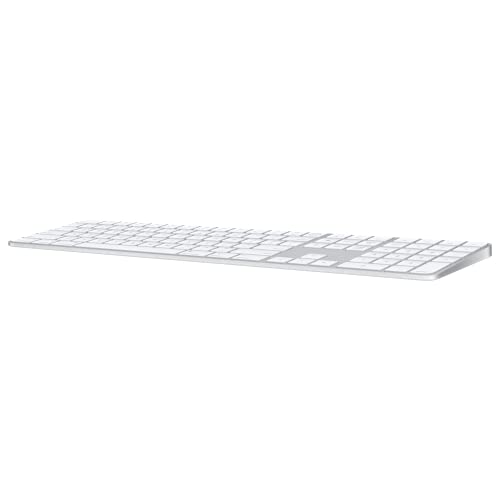 Apple Magic Keyboard with Touch ID and Numeric Keypad: Wireless, Bluetooth, Rechargeable. Works with Mac Computers with Apple Silicon; US English - White Keys