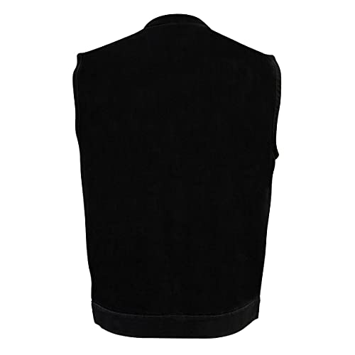 Milwaukee Leather DM2238 Men's Black Denim Snap Front Club Style Vest - XX-Large