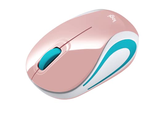 Logitech Wireless Mini Mouse M187 Ultra Portable, 1000 DPI Optical Tracking, 3-Buttons, PC/Mac/Laptop - Blossom