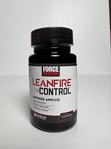 Force Factor LeanFire Control, 2-Pack, Appetite Suppressant for Weight Loss with B12 Vitamins, Green Tea Extract, and Garcinia Cambogia to Curb Cravings, Reduce Snacking, and Increase Energy, 60 Capsules