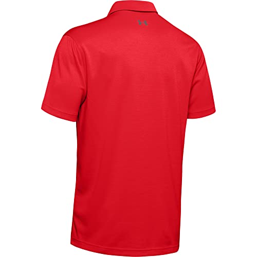 Under Armour Men's Tech Golf Polo , Red (600)/Graphite , Medium