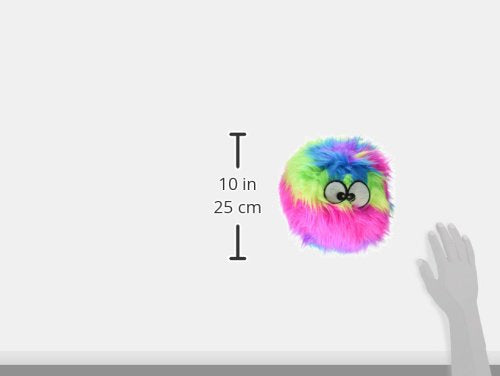 goDog Furballz Squeaky Plush Ball Dog Toy, Chew Guard Technology - Rainbow, Large, for All Breed Sizes