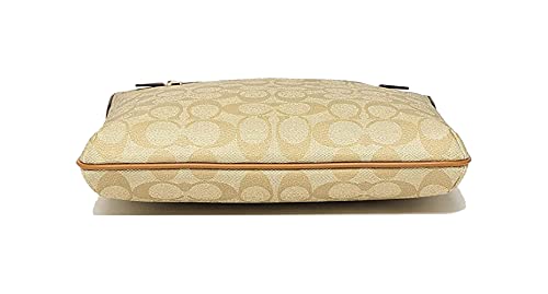 Coach Women's Rowan File Bag (Signature Canvas - Light Khaki - Saddle)