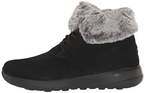 Skechers Women's ON-The-GO Joy-Plush Dreams Fashion Boot, Black/Grey, 7