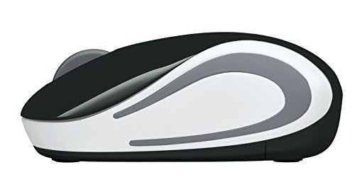 Logitech Wireless Mini Mouse M187 Ultra Portable, 1000 DPI Optical Tracking, 3-Buttons, PC/Mac/Laptop - Black/White