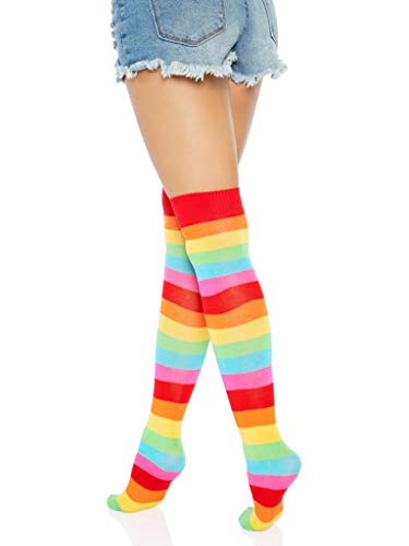 Leg Avenue Women's Rainbow Thigh Highs Socks, One Size