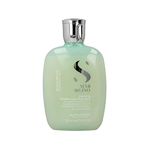 Alfaparf Milano Semi Di Lino Scalp Relief Low Shampoo for Sensitive Skin - Sulfate Free Shampoo - Soothes, Brings Comfort and Hydrates - Itch Relief - Professional Salon Quality - 8.45 Fl Oz