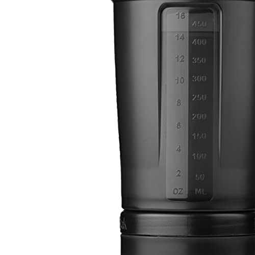BlenderBottle Shaker Bottle with Pill Organizer and Storage for Protein Powder, ProStak System, 22 Ounce, Midnight Black