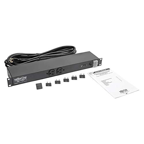 Tripp Lite 12 Outlet Isobar Rackmount PDU, 15A Surge Protected Power Strip, 15ft Cord, 5-15P, and $25K INSURANCE (ISOBAR12ULTRA), Grey