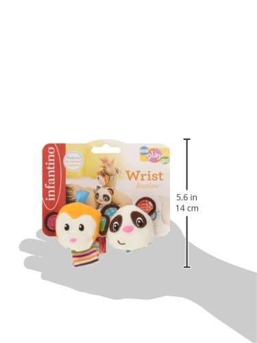 Infantino Wrist Rattles, Monkey and Panda