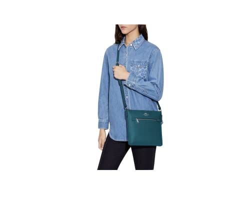 COACH Rowan File Bag Crossbody (SV/Deep Turquoise)
