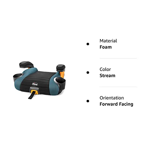 Chicco GoFit Plus Backless Booster Car Seat with Quick-Release Latch, Travel Booster Seat for Car, Portable Car Booster Seat for Children 40-110 lbs. | Stream/Blue