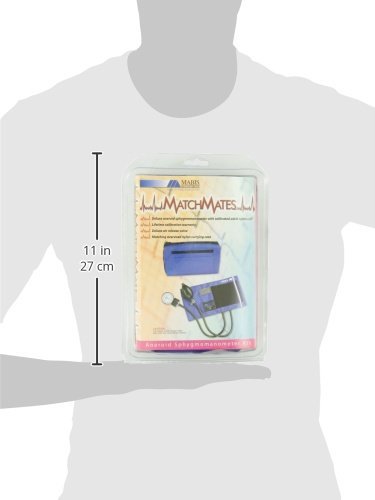 MABIS MatchMates Manual Blood Pressure Monitor Kit Aneroid Sphygmomanometer with Calibrated Nylon Cuff and Oversized Carrying Case, Adult, Royal Blue