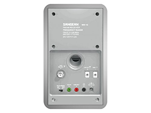 Sangean WR-15SR AM/FM Table Top Wooden Radio (Silver)