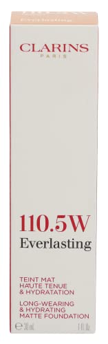 Clarins Everlasting Foundation | Full Coverage and Long-Wearing | Hides Imperfections, Evens Skin Tone and Hydrates | Natural, Matte Finish | Transfer-Proof, Sweat-Proof, Smudge-Proof | 1 Fl Oz