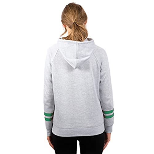 Ultra Game NBA Boston Celtics Womens Soft Fleece Pullover Hoodie Sweatshirt With Varsity Stripe, Heather Gray, Large