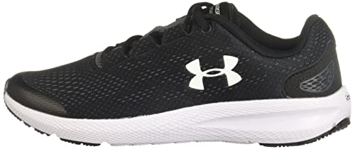Under Armour Grade School Charged Pursuit 2 Running Shoe, Black (001)/White , 4