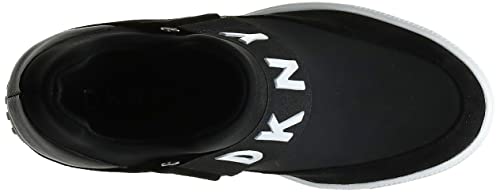 5 DKNY Women's High-Top Sneakers – Slip-On Shoes with Hidden Wedges, Black Cosmos