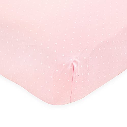 Hudson Baby Unisex Baby Cotton Fitted Crib Sheet, Pink Safari, One Size