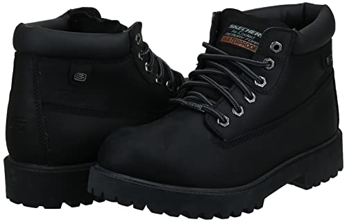 Skechers Men's Sergeants Verdict Chukka Boot,Black Waterproof Oiled Smooth Leather,10 M US