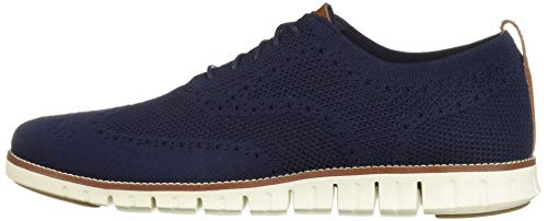 Cole Haan Men's Zerogrand Stitchlite Wingtip Oxford, Marine Blue/Ivory, 9 Medium US