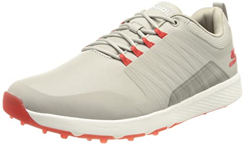 Skechers Men's Elite 4 Victory Spikeless Golf Shoe Sneaker, Gray/Red, 11.5